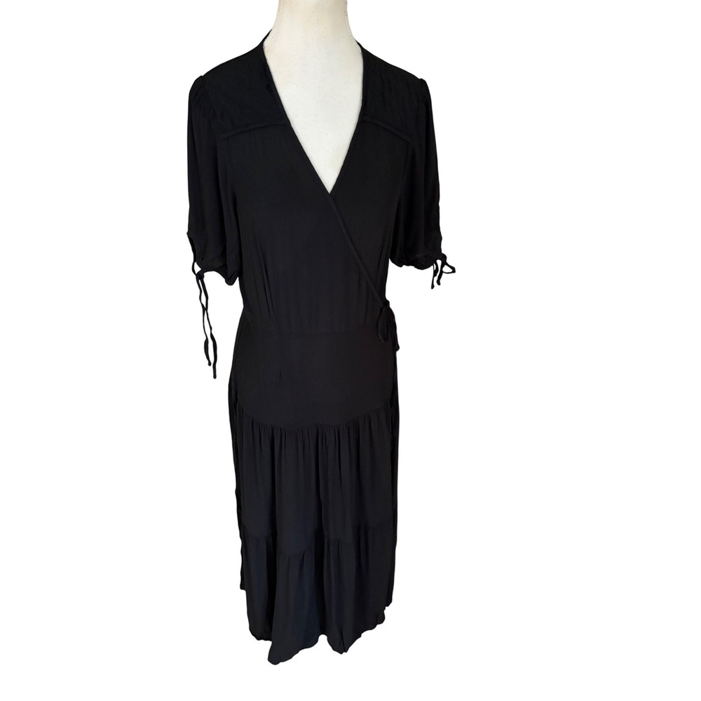 CHRISTY DAWN Black Augusta Wrap
Midi Dress Size Large - Picture 3 of 11